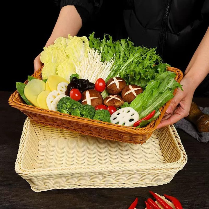 3-Pakete 15.7 Zoll Brot Körbe für das Servieren, rechteckige Körbe für die Lagerung, Weidenkörbe (Be