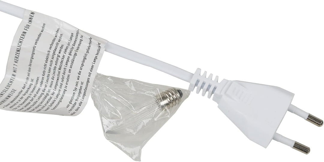 Idena 8582088 - LED Adventsleuchter mit 7 LED Kerzenlichtern in Warmweiss, Schwibbogen aus naturfarb