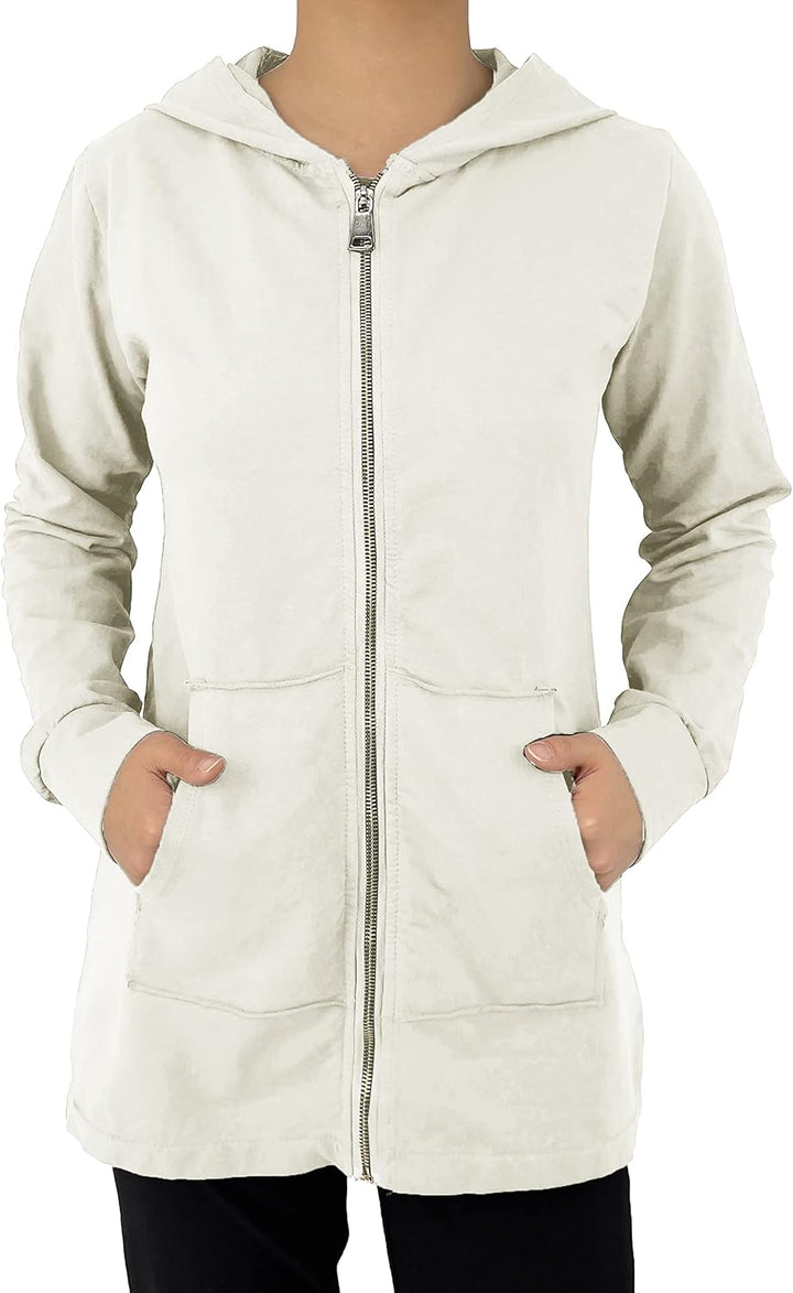 JOPHY & CO. Langes Sweatshirt für Frauen mit Kapuze, Reissverschluss und Taschen (cod. 9047) S elfen