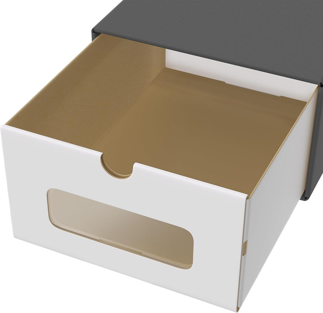 UISEBRT 10er Boxen-Set,Schuhboxen Stapelbar,Aufbewahrungsbox Schubladen mit Transparentes Sichtfenst