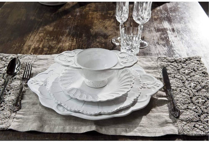 CREAFLOR HOME 6er Set Speiseteller Essteller Italica PALLINI D 28cm weiss Keramik Virginia Casa