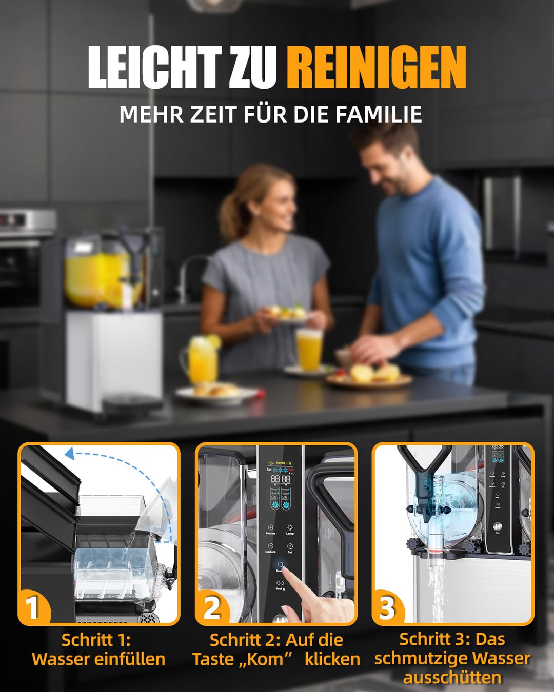 GSE 3L Slush Maschine für Geschäft oder Zuhause, Pro Smoothies& Frozen Drinks Küchengerät Slushy Eis