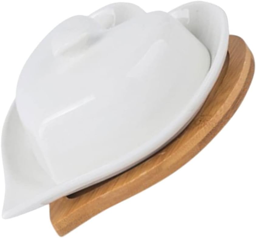 Cabilock Schreibtischaufsatz Butterdose Porzellan Butterdose Keramik Weiss Butterdose mit Deckel Min