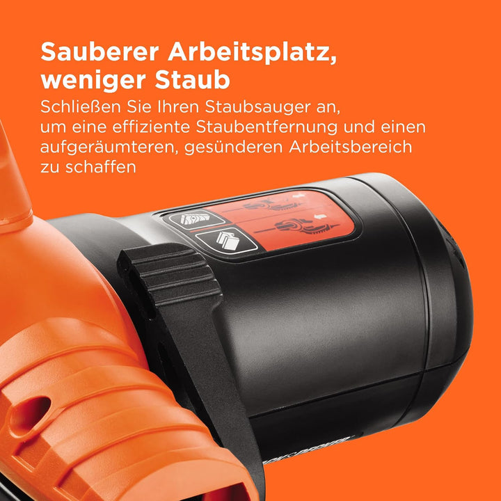 Black+Decker Bandschleifer KA900E mit Absaugung – Schleifmaschine für Holz, Metall, Stein, Gips, Ker