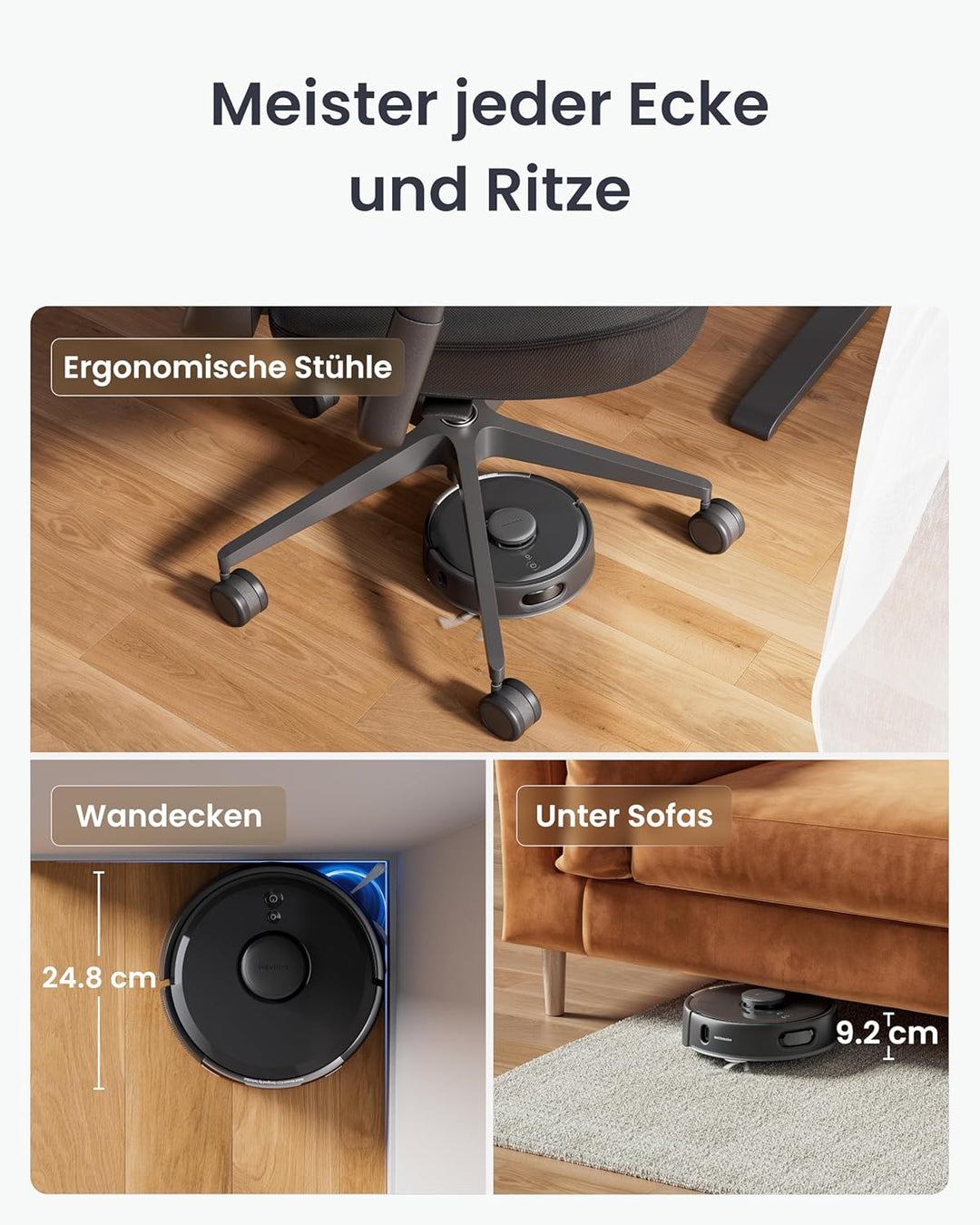 SwitchBot K11+ Saugerroboter mit Mopp, 6000Pa Saugkraft, 90 Tage Staubauffang, Selbstentleerung, LDS