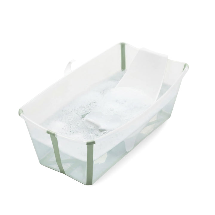 Stokke Flexi Bath (Transparent Green) mit Newborn Support - Robust &amp; einfach zu verstauen - Bequem f