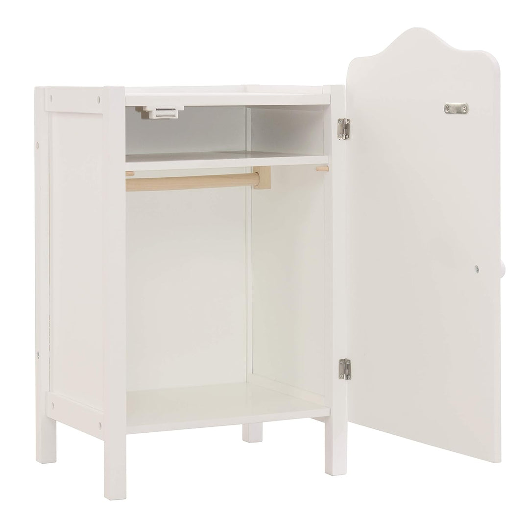 roba Puppenkleiderschrank 'Stella', zum Verstauen von Puppenkleidung und Zubehör, weiss lackiert, Pu