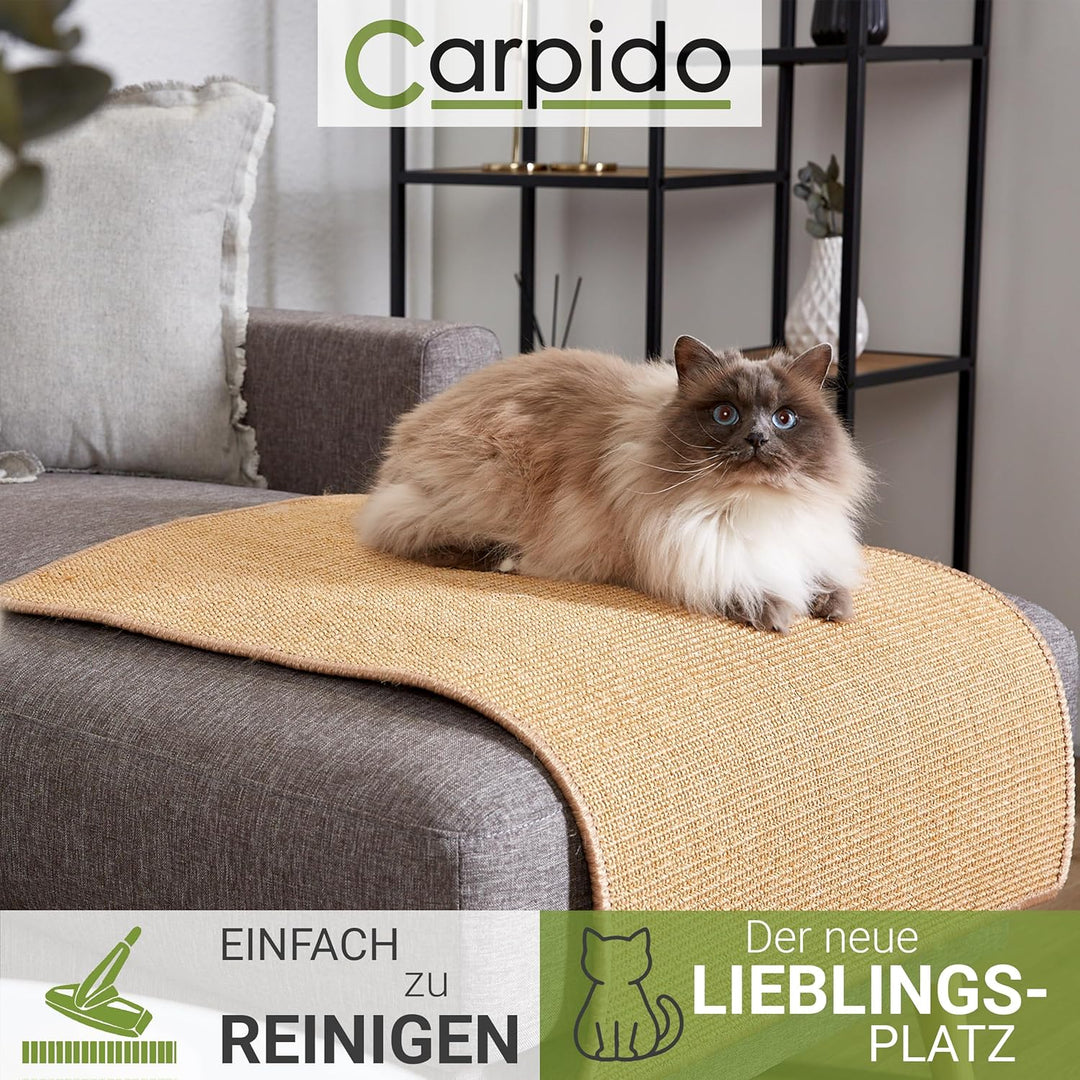 Carpido Kratzmatte für Katzen - Fussmatte Sisal Kratzteppich - natürliche Sisalmatte robust - Vorleg