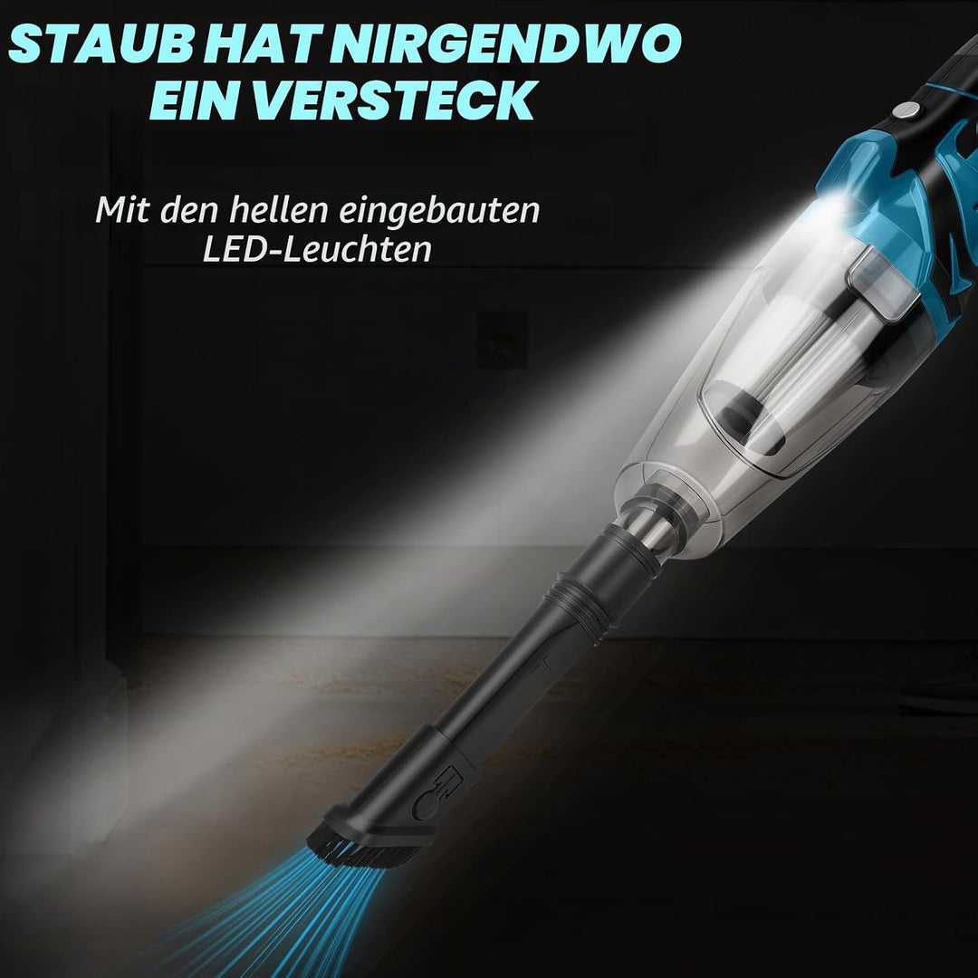 Akku Handstaubsauger kompatibel mit Makita 18V Akku, 10000Pa Tragbar Staubsauger mit 4 Düsen und 0,7