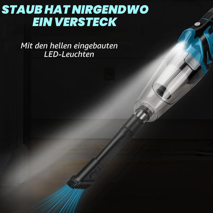 Akku Handstaubsauger kompatibel mit Makita 18V Akku, 10000Pa Tragbar Staubsauger mit 4 Düsen und 0,7