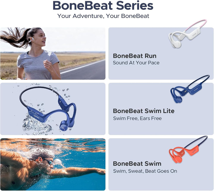 DOOGEE Knochenschall Kopfhörer, IP68 Kopfhörer Schwimmen, 10H Sport Lauf Drahtlos Bluetooth 5.4 Open