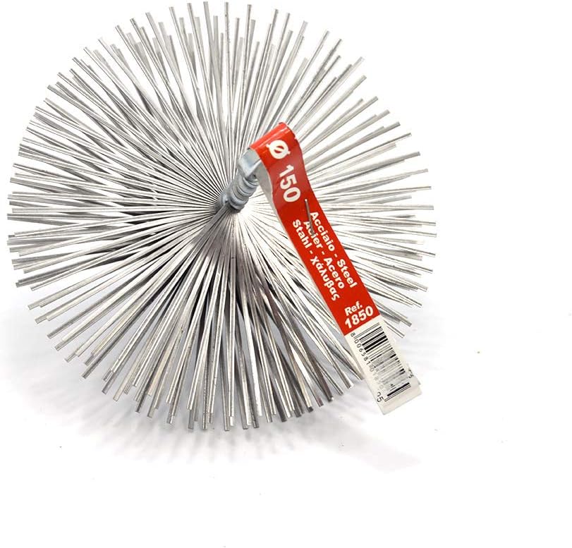 PYRO FEU 862595 Igel, Schornsteinfegerkopf, Stahl, 150 mm, metrisches Gewinde 12, Grau, 150 mm