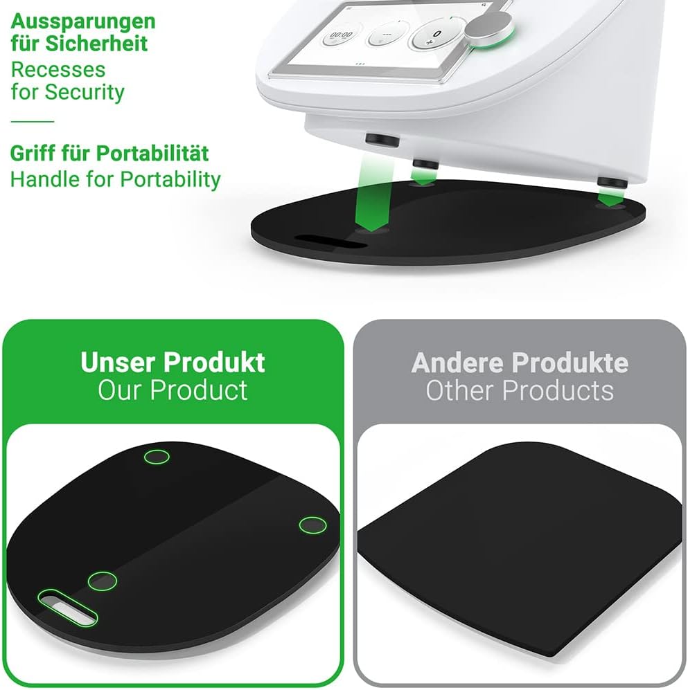 Siegvoll Gleitbrett für Thermomix TM6 TM5 Gleiter müheloses Verschieben Rollbrett aus Acryl - Schwar