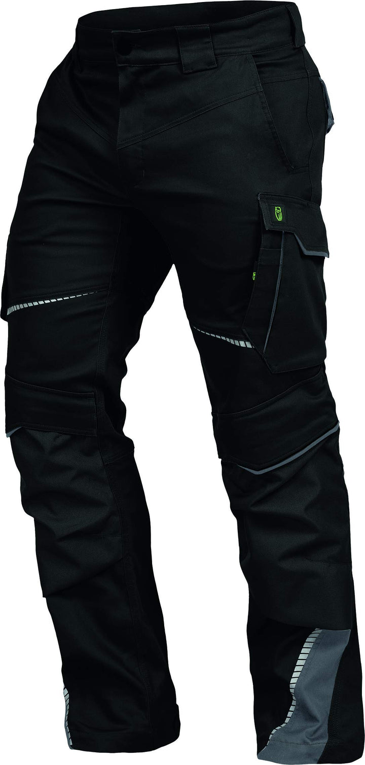 LEIB WÄCHTER Flex-Line Arbeitshose Bundhose Premium grün-schwarz mit Spandex … 58 Schwarz/Grau, 58 S