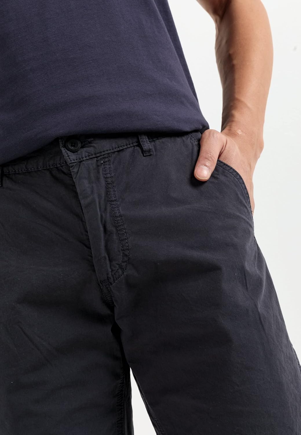 camel active Herren Chinoshorts aus Reiner Baumwolle Shorts 32 Dunkelblau, 32 Dunkelblau