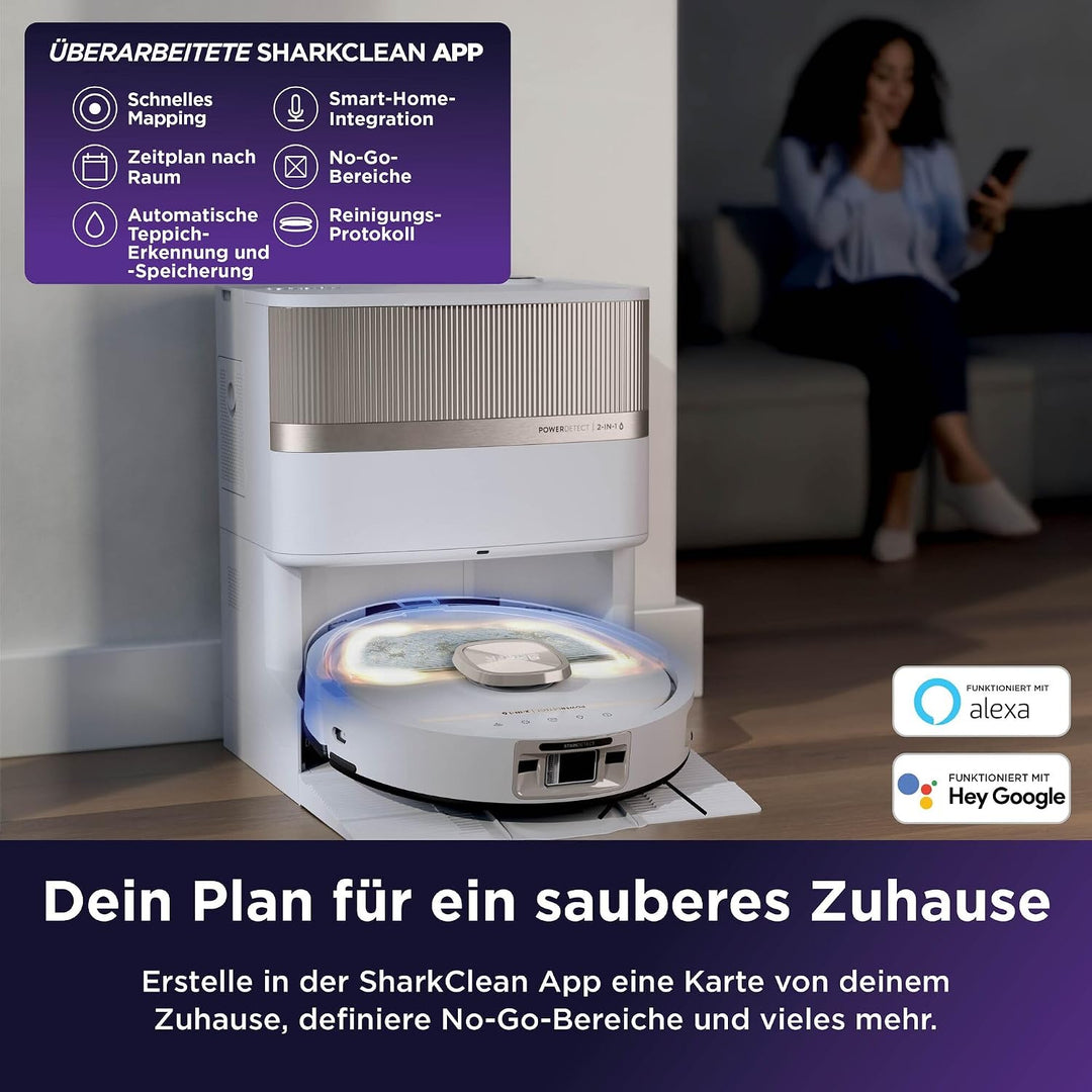 Shark PowerDetect UV Reveal Saug- &amp; Wischroboter, StainDetect, DirtDetect | selbstentleerende Ladest