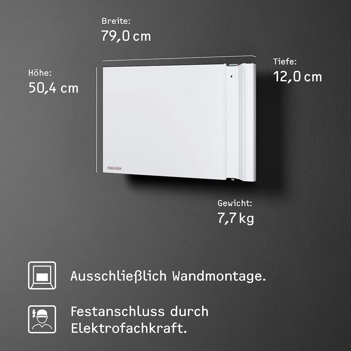STIEBEL ELTRON Duo Wandkonvektor CND 100, 1 kW für ca. 12 m², LC-Display, Wochentimer, Elektroheizun