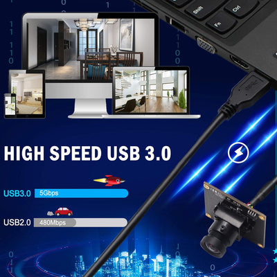 ELP No Distortion Kamera USB3.0 Compatible with Sensor Sony IMX291 50fps 1080P Webcam SUSB1080P01-LC