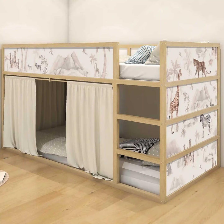 WANDKIND Aufkleber für IKEA KURA Kinderbett Hochbett Klebefolie Möbelfolie Sticker Kinderzimmer Safa