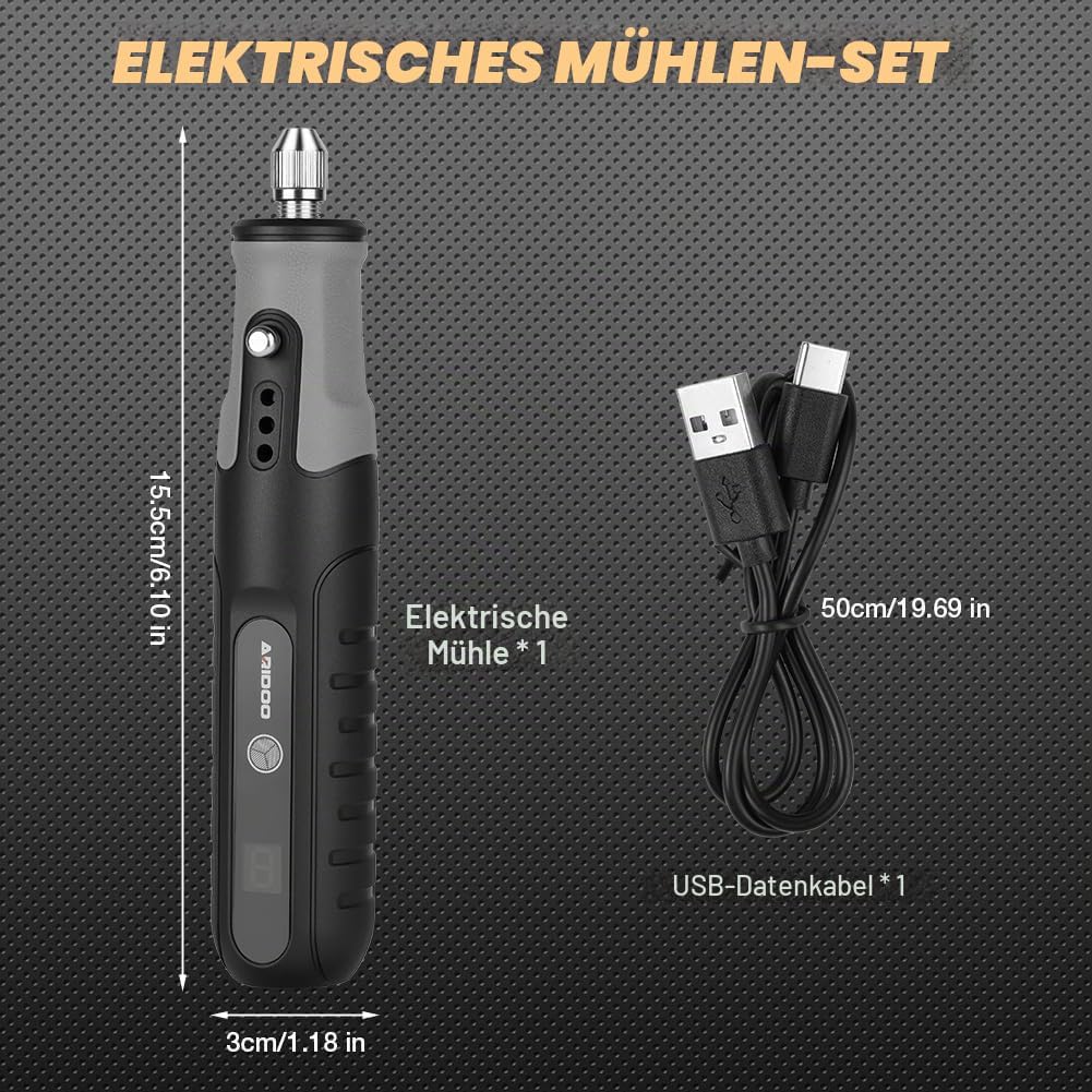 Flintronic Mini Akku Rotationswerkzeug, Multifunktionswerkzeug Wiederaufladbar, 5 Variable Drehzahl