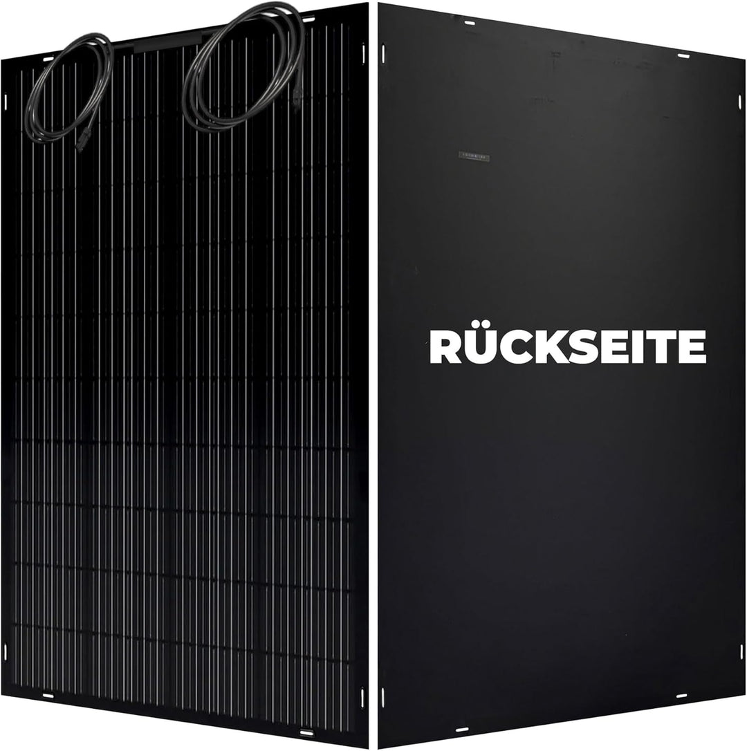 2x Solarmodul FLEX 200 Watt mit Anschlussbox auf der Vorderseite - Innovatives hochflexibles Solarpa