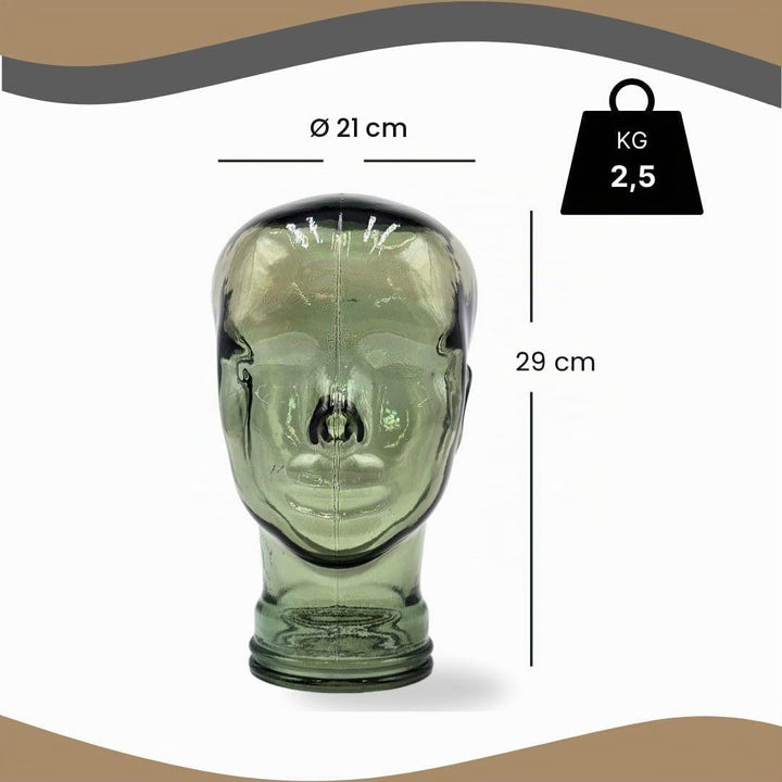 Mick Kopfhörerständer | Glas, Transparent Olivgrün | für Kopfhörer, Headset &amp; VR-Brille – Dekorative