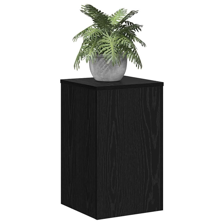 vidaXL Pflanzenständer 2 pcs Schwarz Eichen-Optik 30 x 30 x 50 cm, Wohzimmer Deko, moderner Pflanzen