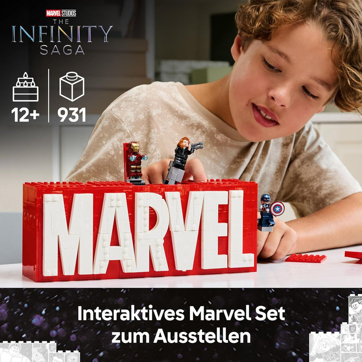 LEGO | Marvel: MARVEL Logo & Minifiguren - Sammlerstück inkl. Hulk, Thor, Iron Man, Black Widow und