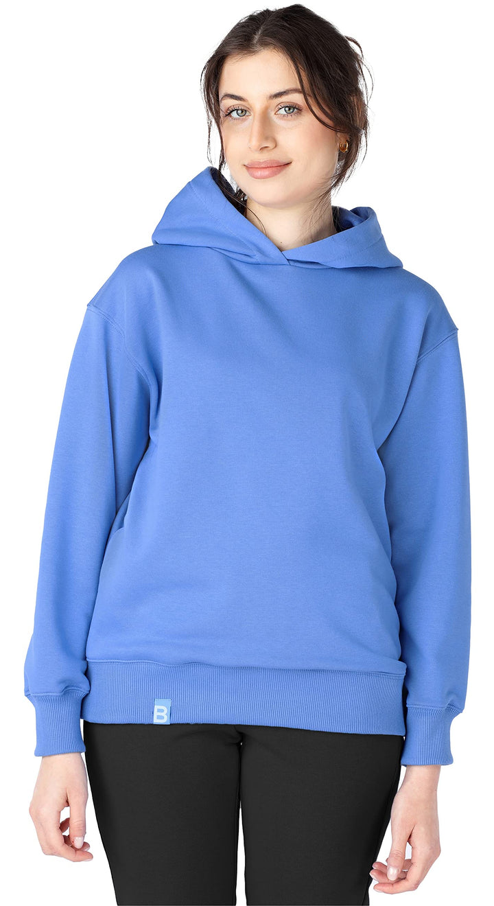 Bellivalini Kapuzenpullover lang Damen Hoodie Sportanzug Oberteil Jogging Pullover BLV210 XS Blau, X
