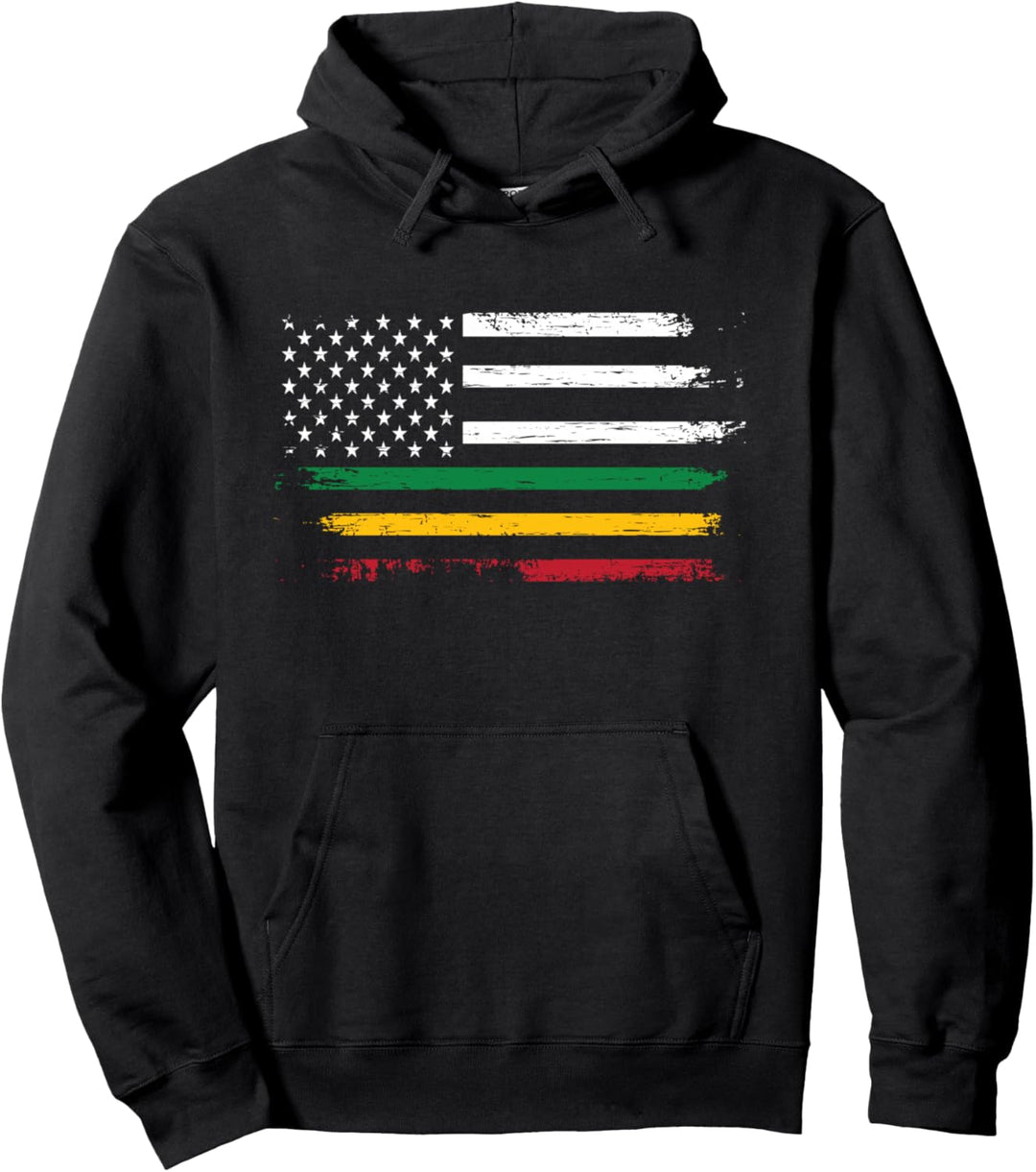 Rasta Amerikanische Flagge USA Afrikanisches Reggae Design Pullover Hoodie