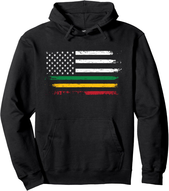 Rasta Amerikanische Flagge USA Afrikanisches Reggae Design Pullover Hoodie