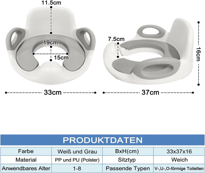 Kinder Toilettensitz Baby Sitz Töpfchentrainer WC Aufsatz Potty Training Toilettentrainer mit Anti-R
