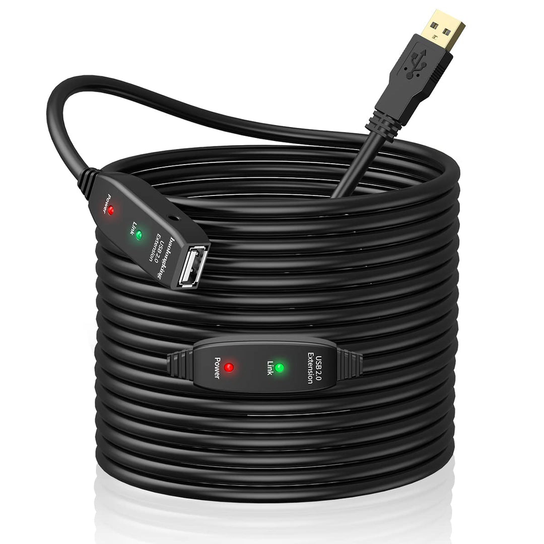 baolongking USB-Verlängerungskabel, 5 m, 10 m, 15 m, 20 m, USB 2.0, aktiver Repeater-A-Stecker auf A
