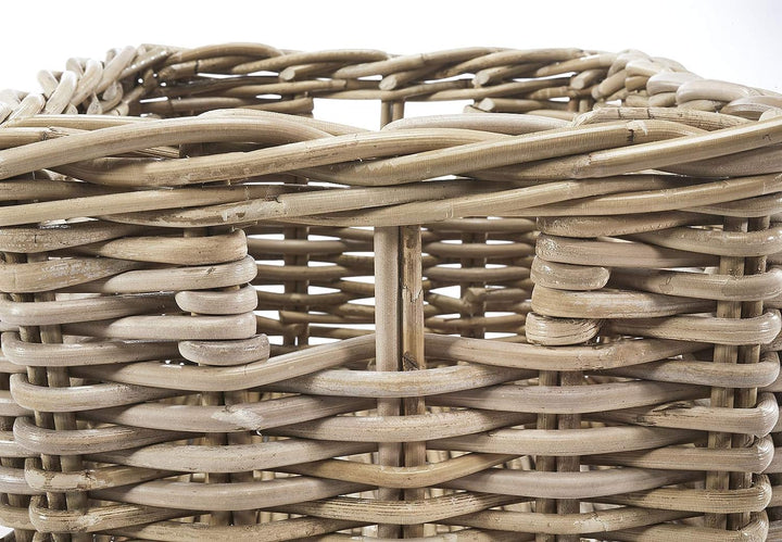 Kobolo Rattankorb Regalkorb eckig Rattan Kubu grau klein