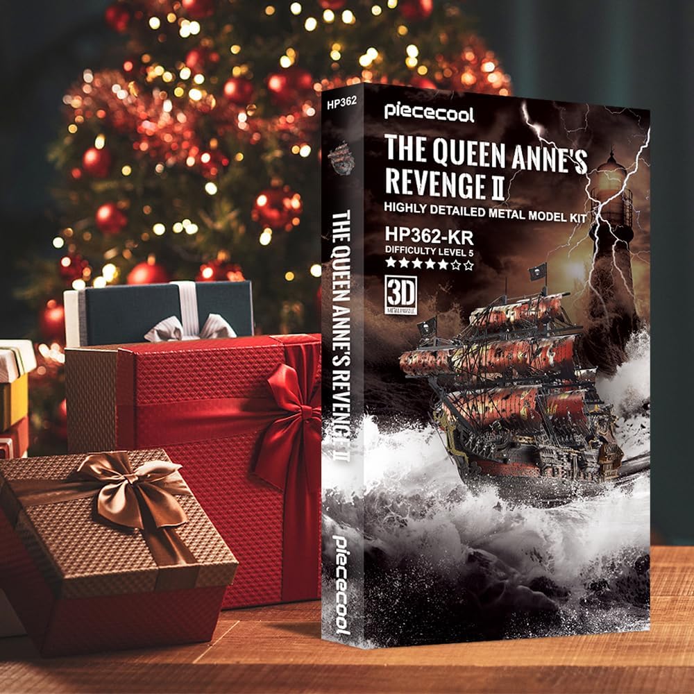 Piececool 3D Puzzle Metall Piratenschiff Queen Anne's Revenge, 3D Metall Puzzle Segelboot Schiffsset