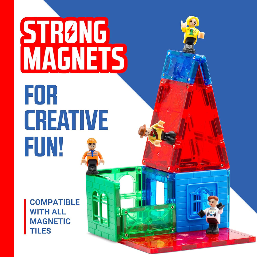 Playmags Magnetic Figures Community Figures Set von 15 - Spielleute Perfekt für Magnetfliesen - Mint