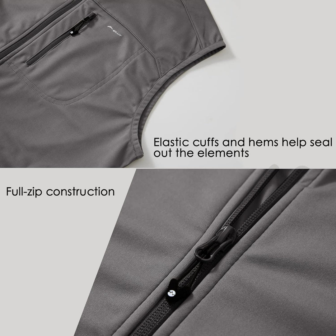 WILLIT Herren Golf Weste Leichtgewicht Softshell Weste Outerwear Ärmellose Jacke für Wandern Laufen
