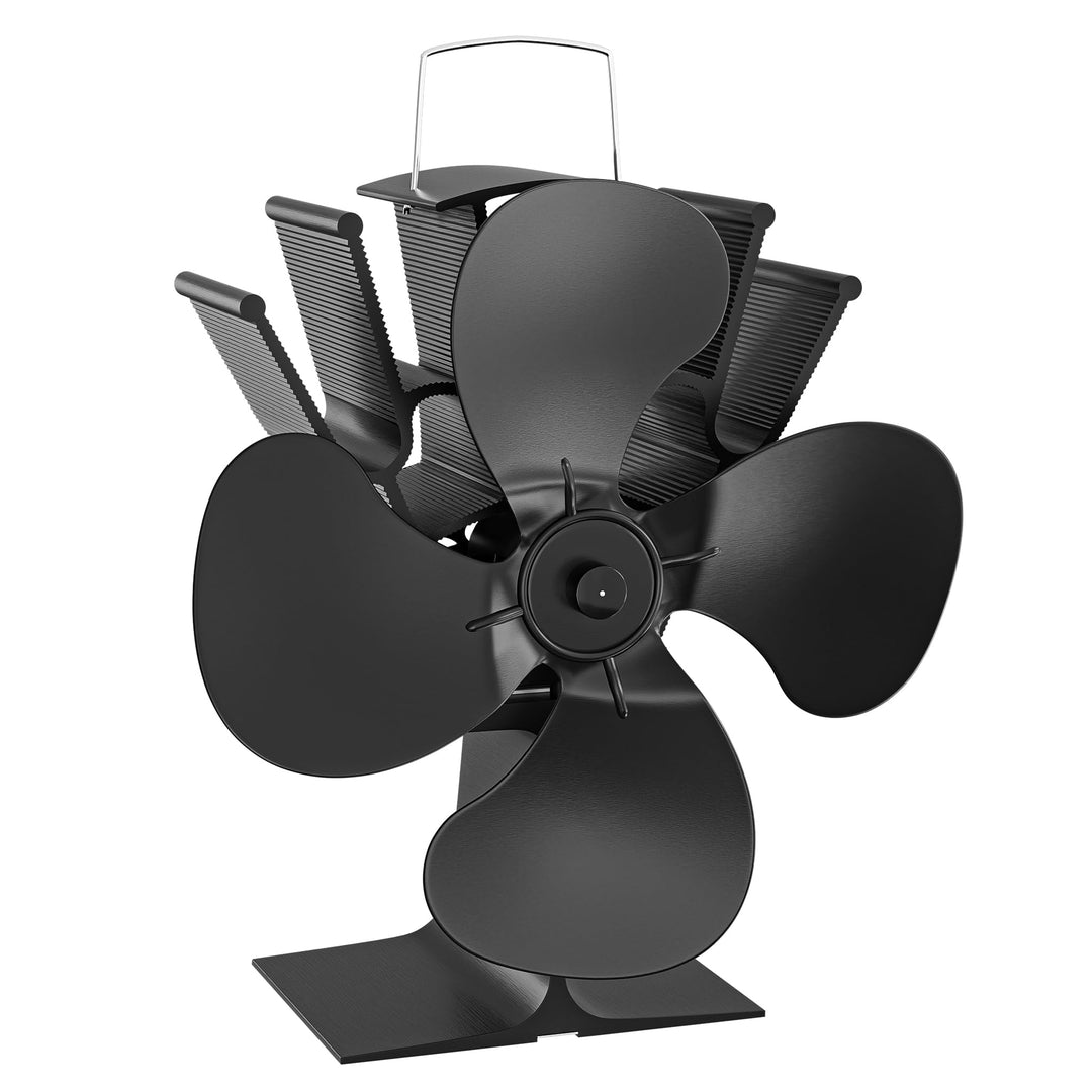 Wiltec Kaminofen Ventilator 4 Flügel Gebläse für Ofen 70-350°C Kaminventilator stromlos