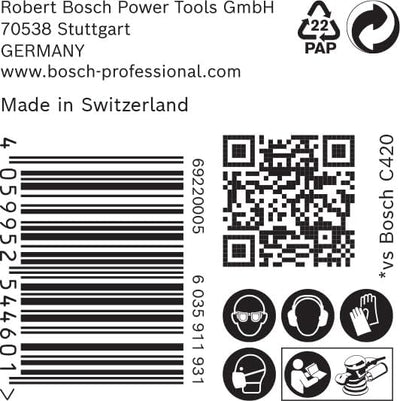 Bosch Accessories 50x Schleifpapier Expert C470 mit 6 Löchern (für Hartholz, Farbe auf Holz, Ø 150 m