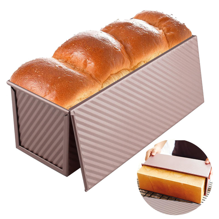 Toastbrot Backform Mit Deckel 1000g Teig Antihaft Kastenform Mit Deckel, Roségold Brotbackform Mit d