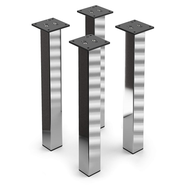 sossai® Exklusiv - Aluminium Möbelfüsse | E4MF-N | 4er Set | Höhe: 400mm | Farbe: Chrom 4 Stück, Höh