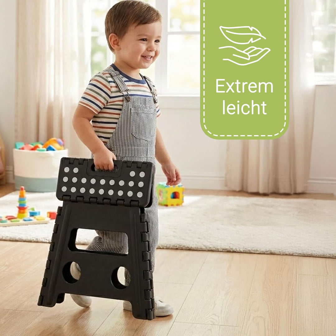 ZOLLNER Tritthocker faltbar - Klapphocker für Kinder und Erwachsene bis 120kg - Anti-Rutsch-Beschich