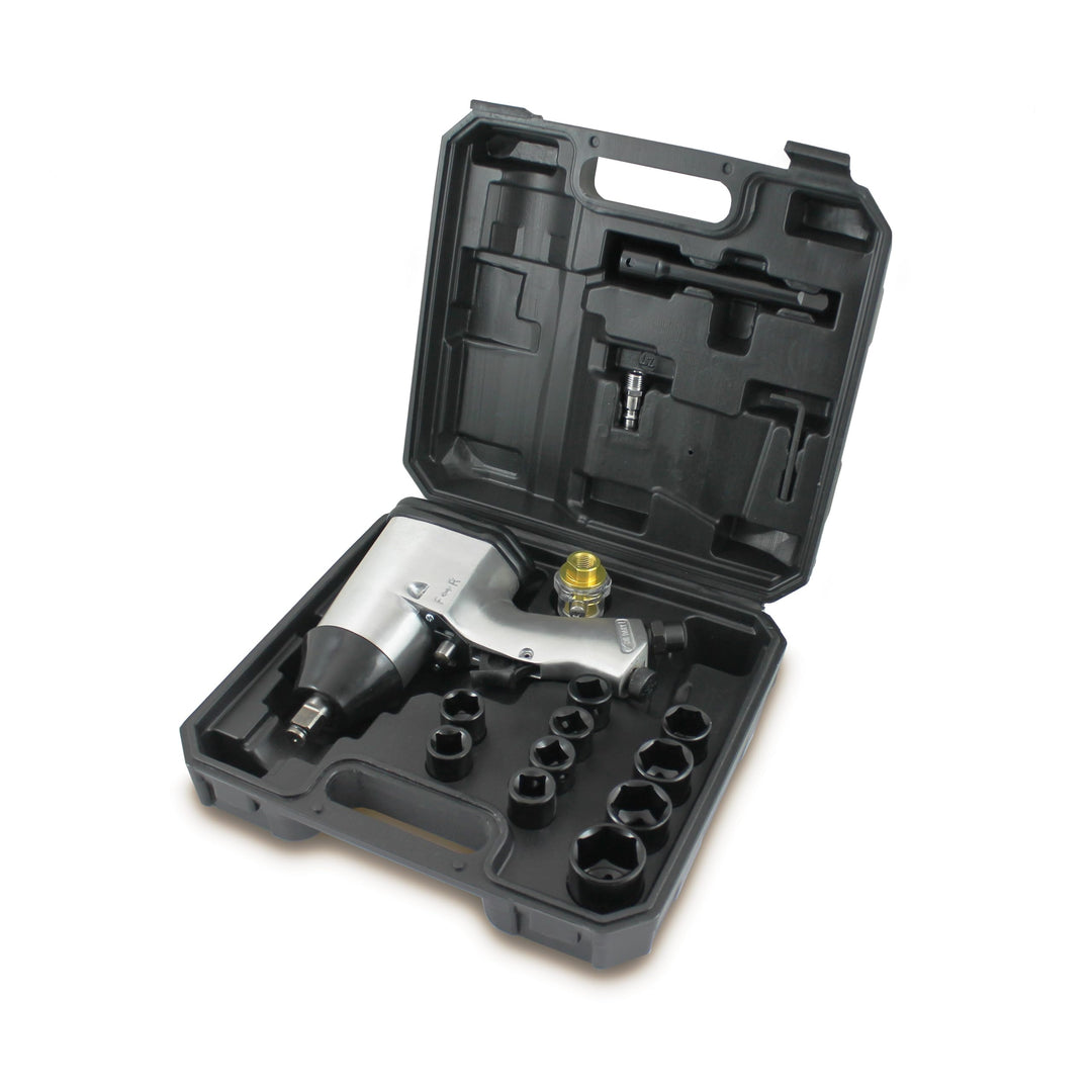 Bituxx® Druckluft Schlagschrauber Radschrauber Set 17-teilig mit Transportkoffer Pneumatik Luftdruck