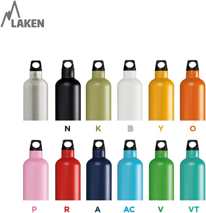 Laken Thermo Futura Thermosflasche Isolierflasche Edelstahl Trinkflasche Schmale Öffnung 355 ml Schw