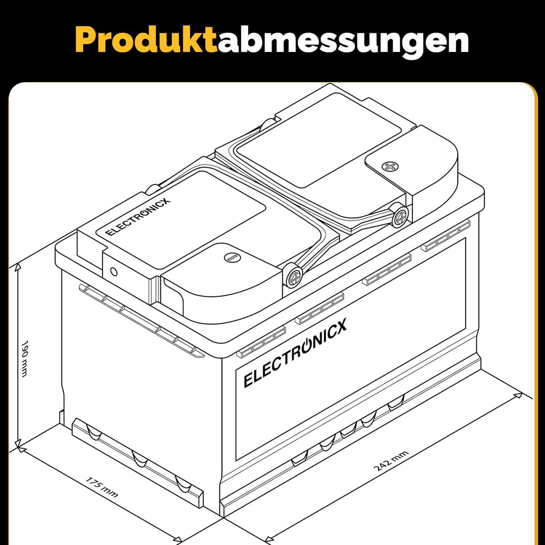 Electronicx GEL Versorgungsbatterie 12V 80Ah – GEL Batterie 12 Volt 80 Ah – Solar Batterie- Wohnmobi
