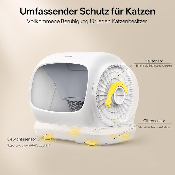 UBPET XXXL Katzenklo Selbstreinigend,106L-Selbstreinigende Katzentoilette mit APP-Steuerung,Desodori