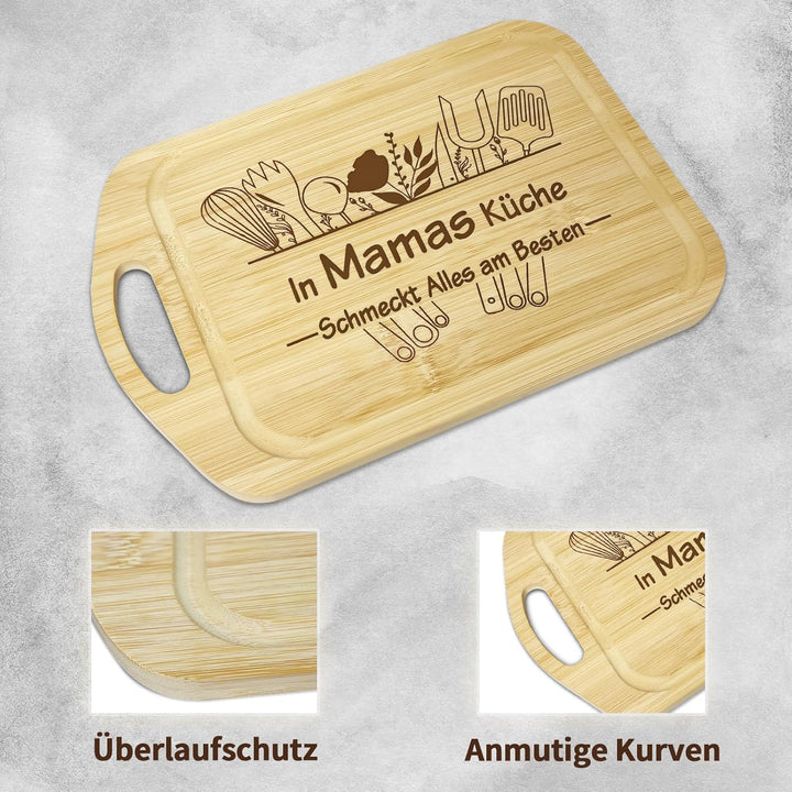 Geschenke für Mama - Schneidebrett aus Bambus, Mama Geschenk, Schneidebrett Mutter, Geschenk für Mut