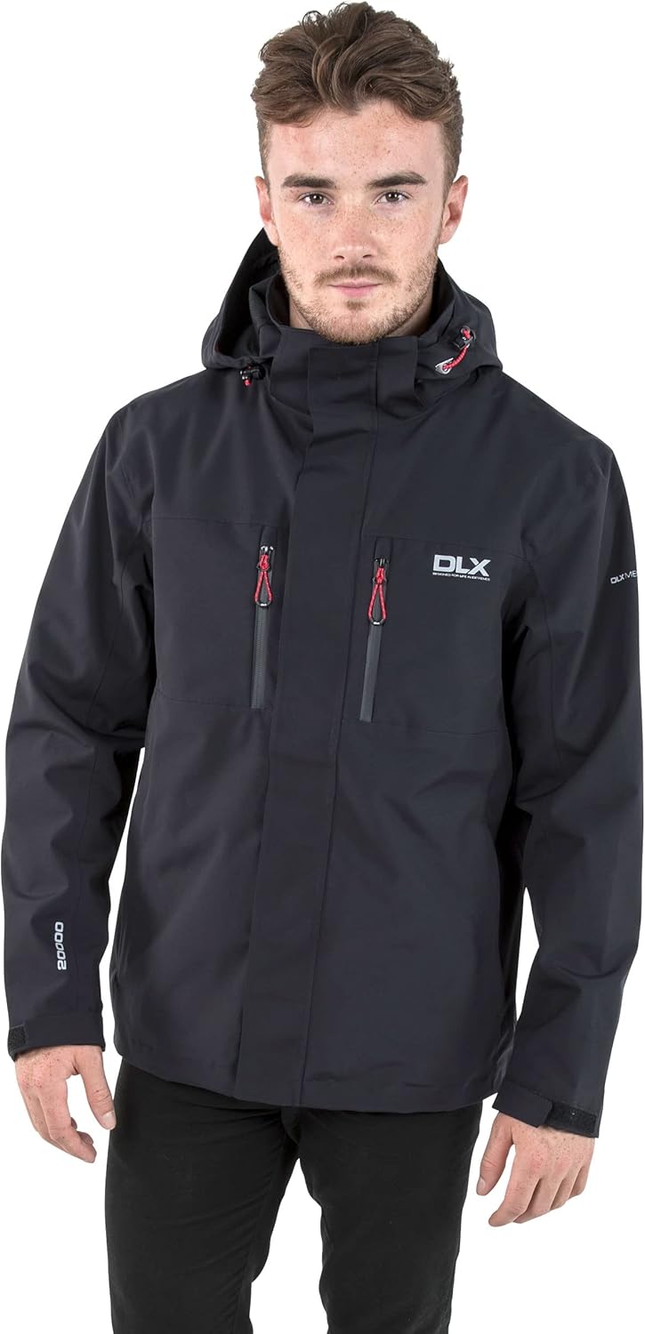 Trespass Herren Oswalt Jacke XXS Schwarz, XXS Schwarz