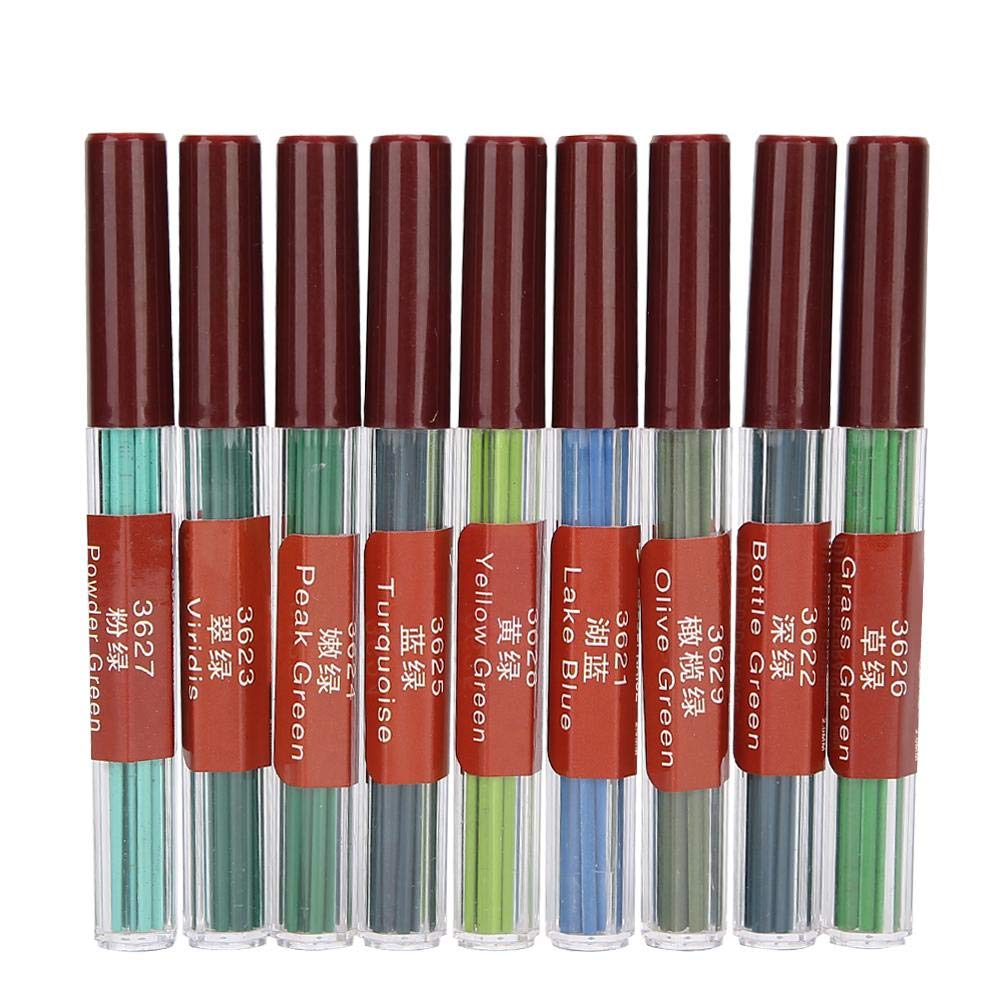 2,0 mm Farbstiftmine, 9 verschiedene farbige Blei Nachfüllungen, fette und 90 mm hohe mechanische Na