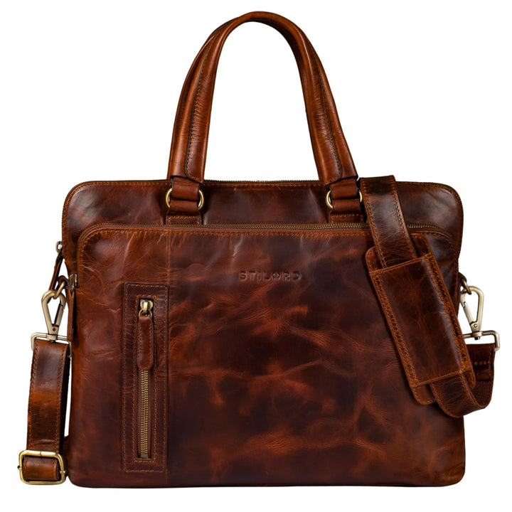 STILORD 'Lory' Aktentasche Damen Leder Vintage Business Laptoptasche 13,3 Zoll MacBooktasche ideal a